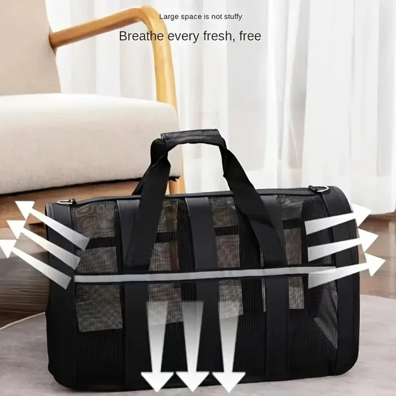 Porte-animaux ventilé pour chats et chiens – Léger et durable avec fermeture éclair sécurisée – Idéal pour les voyages, la randonnée et l'extérieur
