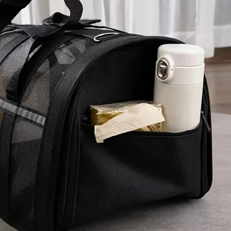 Porte-animaux ventilé pour chats et chiens – Léger et durable avec fermeture éclair sécurisée – Idéal pour les voyages, la randonnée et l'extérieur